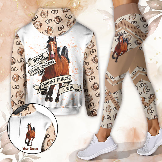 Rock Paper Scissors - Personalized Horse Hoodie and Leggings