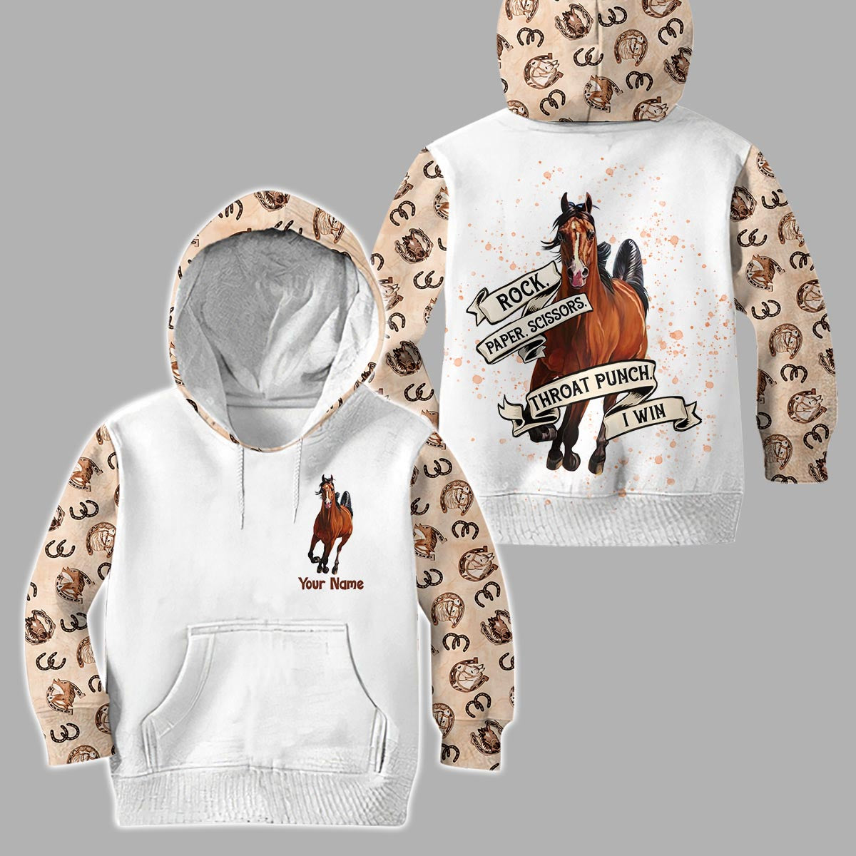 Rock Paper Scissors - Personalized Horse Hoodie and Leggings