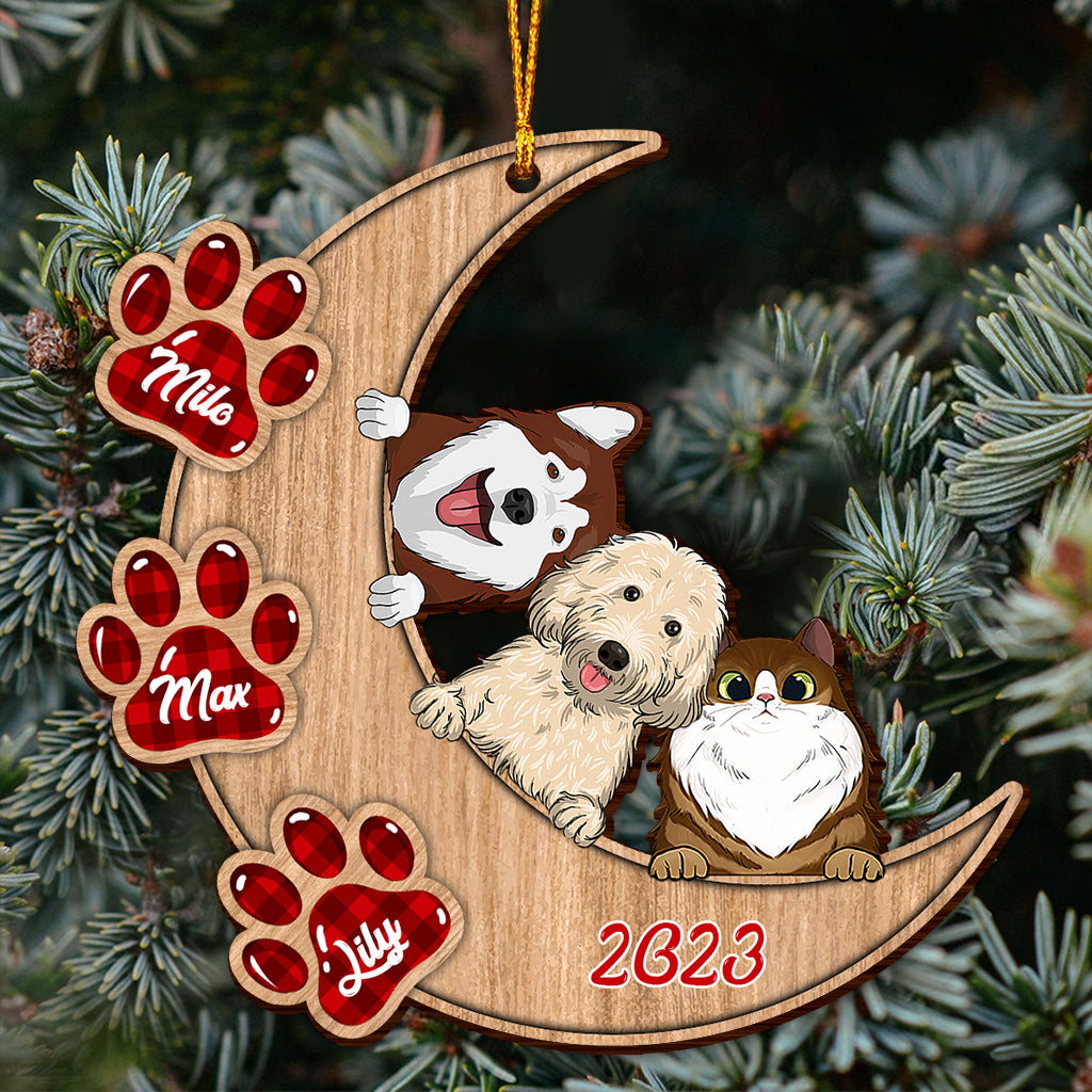 I Love You To The Moon And Back - Personalized Dog Ornament