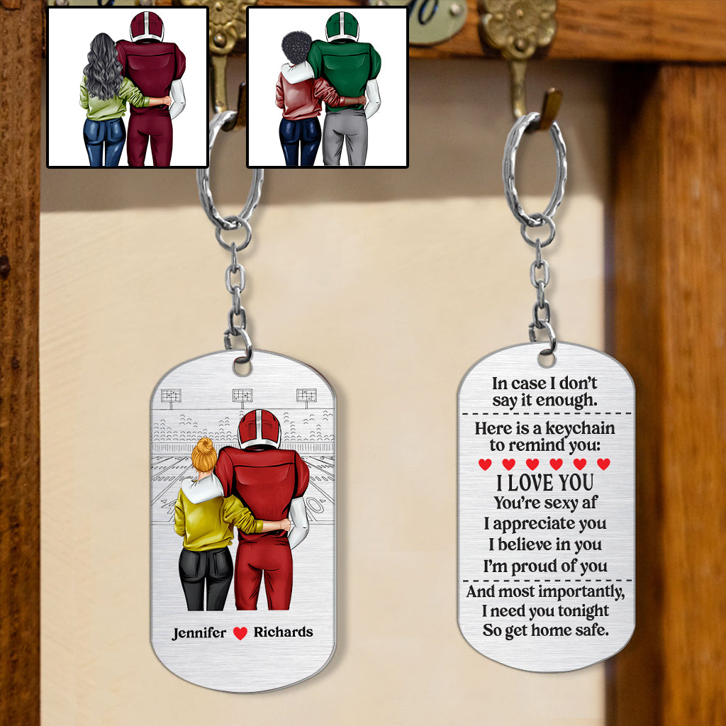 Go Home Safe - Personalized Football Stainless Steel Keychain