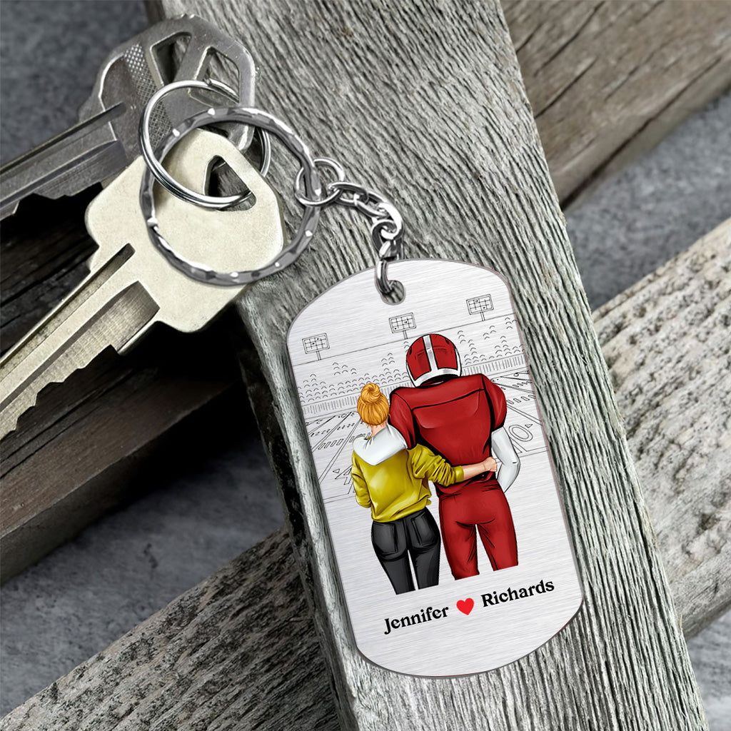 Go Home Safe - Personalized Football Stainless Steel Keychain