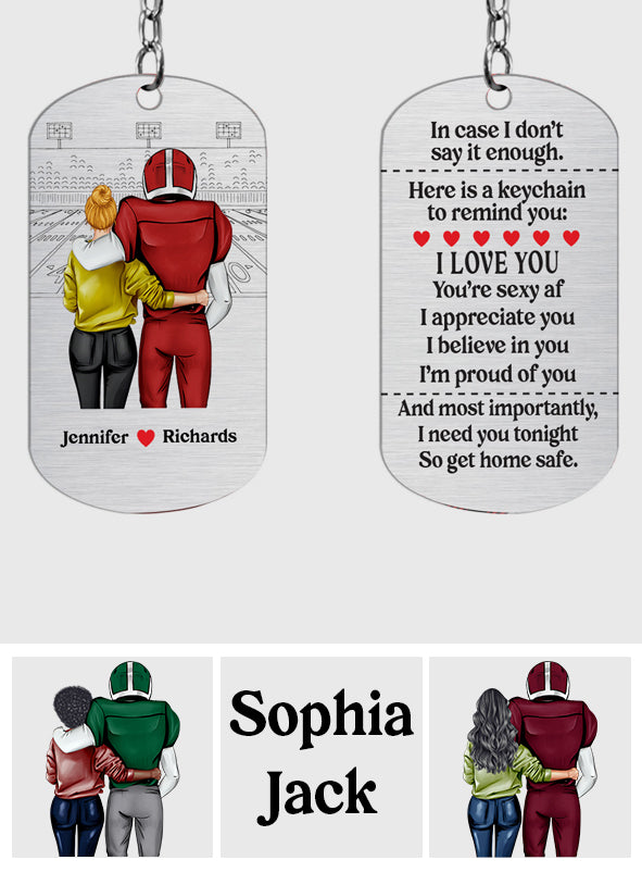 Go Home Safe - Personalized Football Stainless Steel Keychain