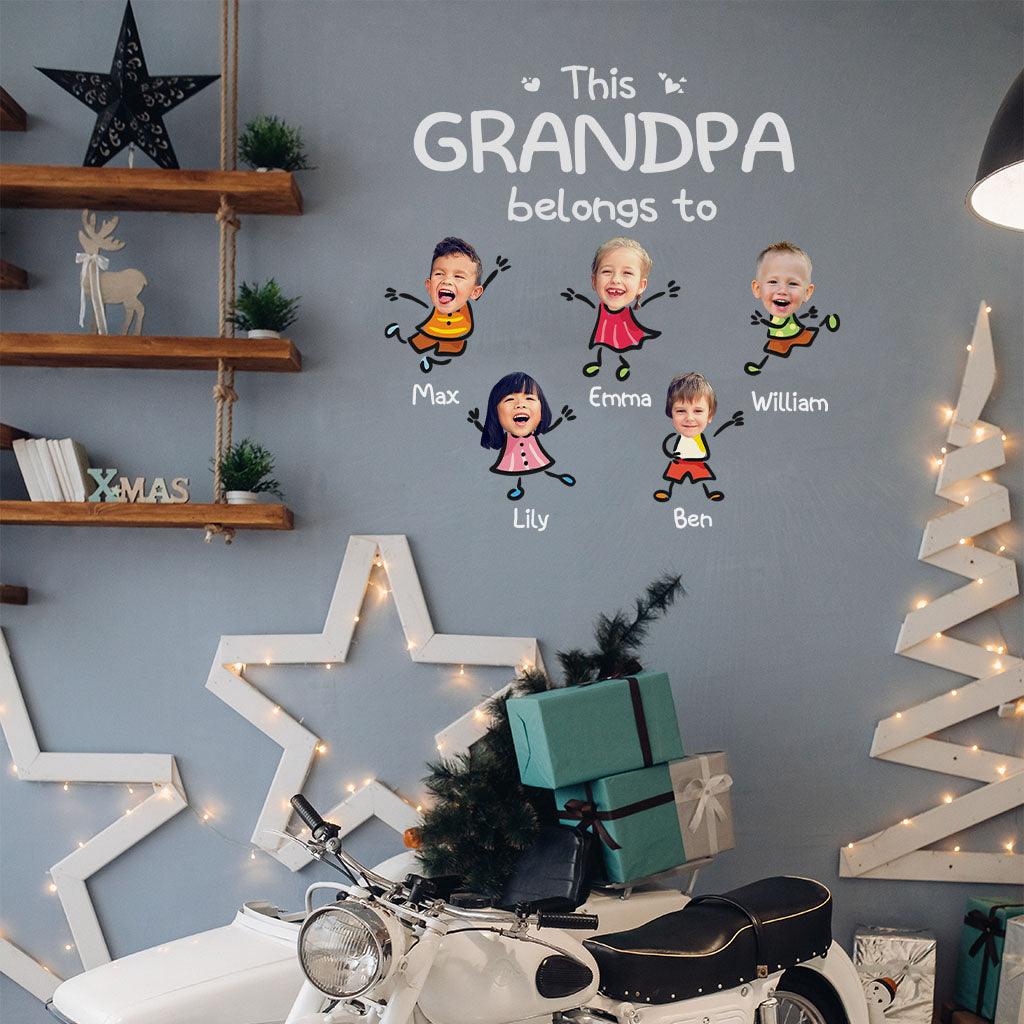 This Grandpa Belongs To - Personalized Grandpa Decal Full