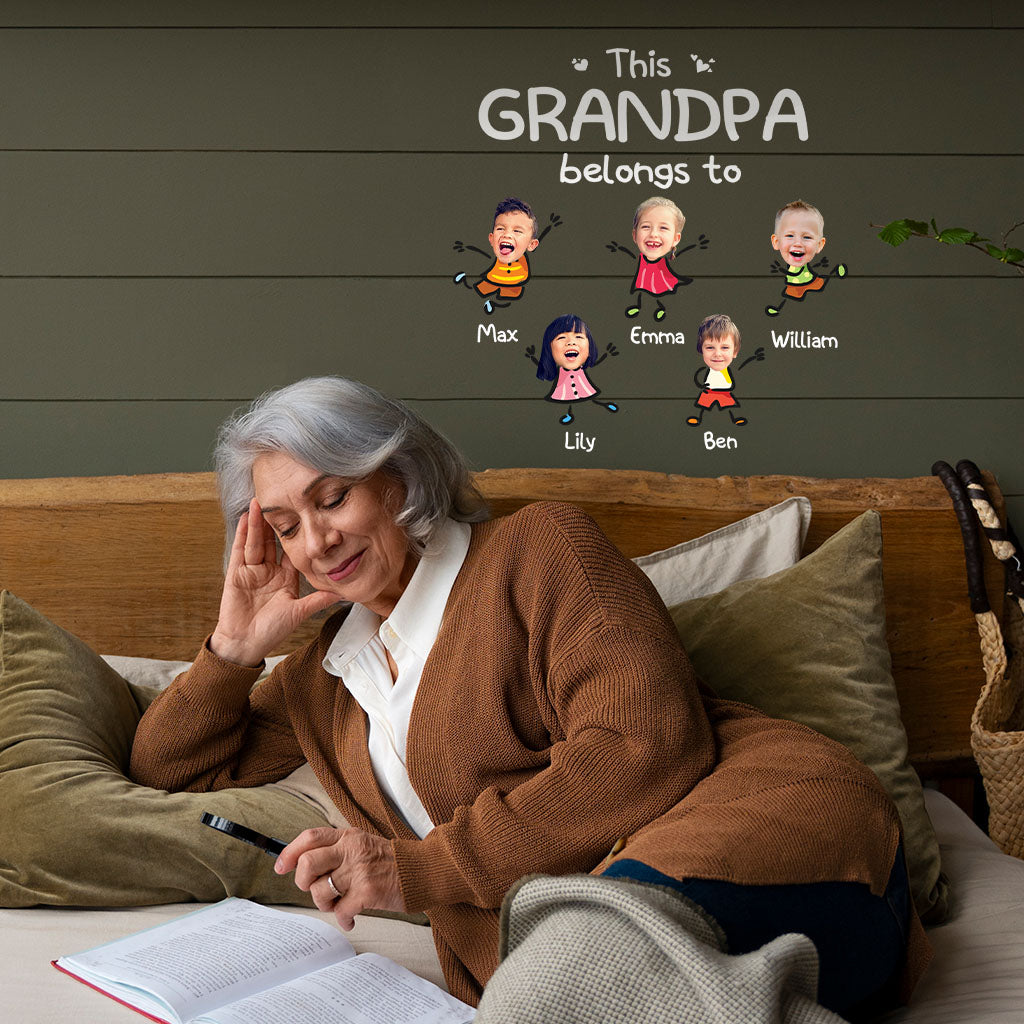 This Grandpa Belongs To - Personalized Grandpa Decal Full