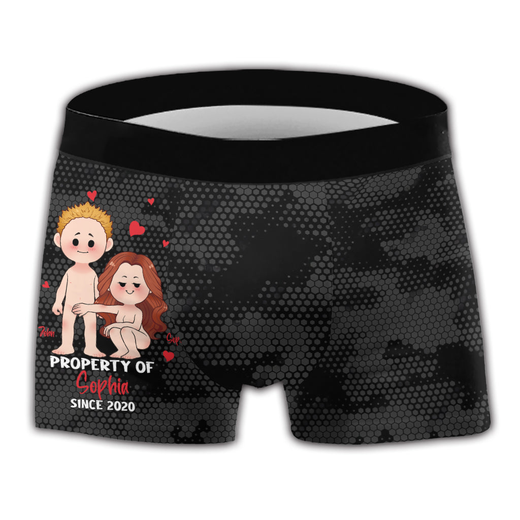 Property Of - Personalized Couple Men's Boxer Briefs