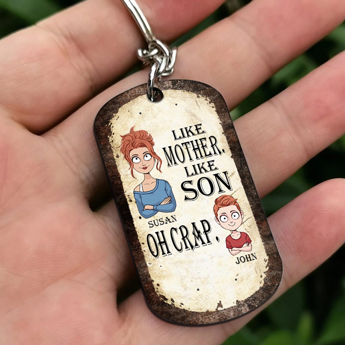 Like Father Like Daughter Like Son - Gift for dad, mom, son, daughter - Personalized Stainless Steel Keychain