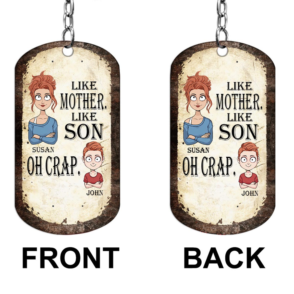 Like Father Like Daughter Like Son - Gift for dad, mom, son, daughter - Personalized Stainless Steel Keychain