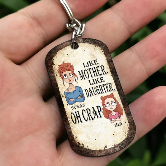 Like Father Like Daughter Like Son - Gift for dad, mom, son, daughter - Personalized Stainless Steel Keychain