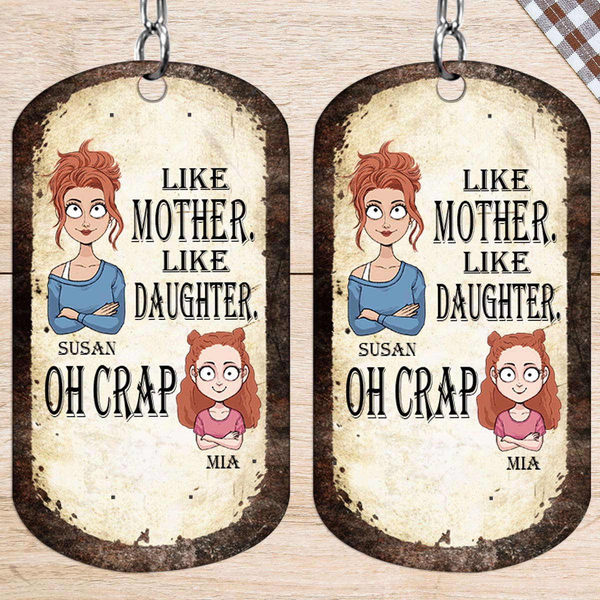 Like Father Like Daughter Like Son - Gift for dad, mom, son, daughter - Personalized Stainless Steel Keychain