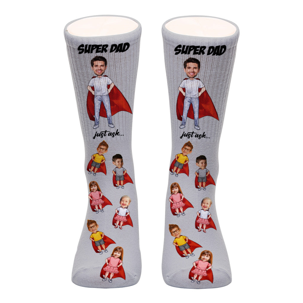 Super Dad Super Mom - Gift for dad, mom - Personalized Socks
