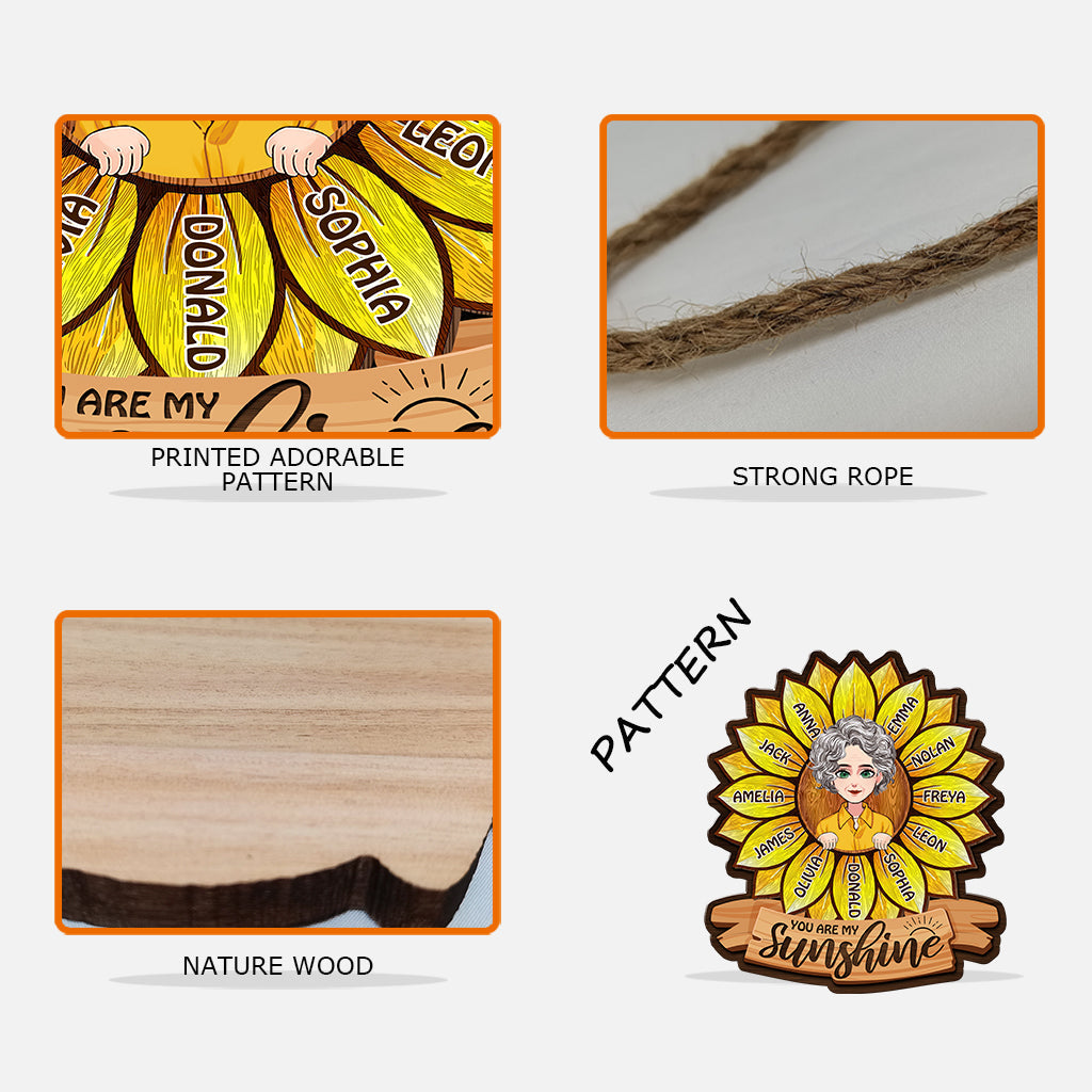 You Are My Sunshine - Gift for mom, grandma - Personalized Wood Sign