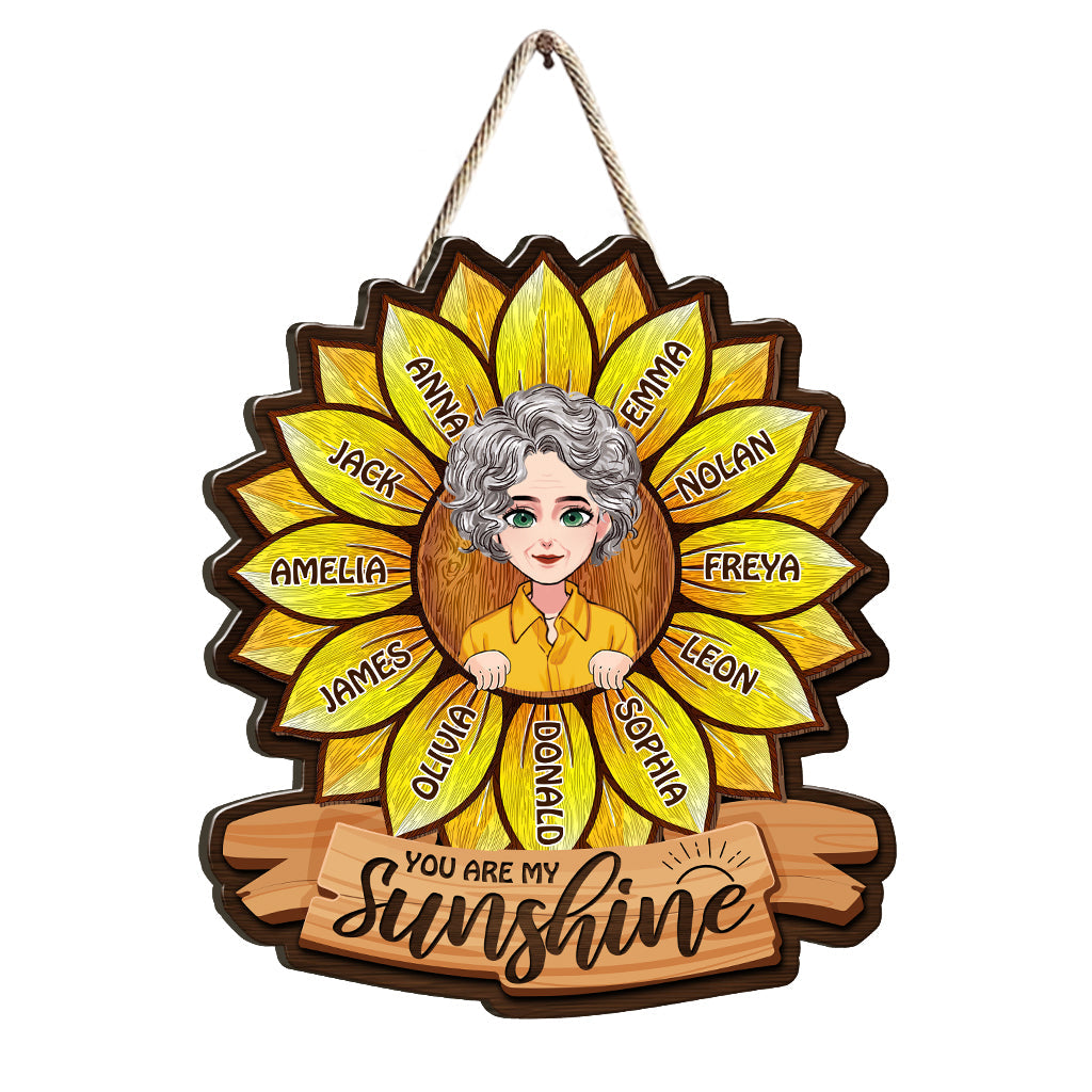 You Are My Sunshine - Gift for mom, grandma - Personalized Wood Sign