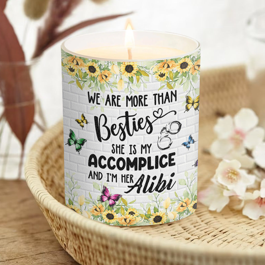 We're More Than Besties - Personalized Bestie Candle With Wooden Lid