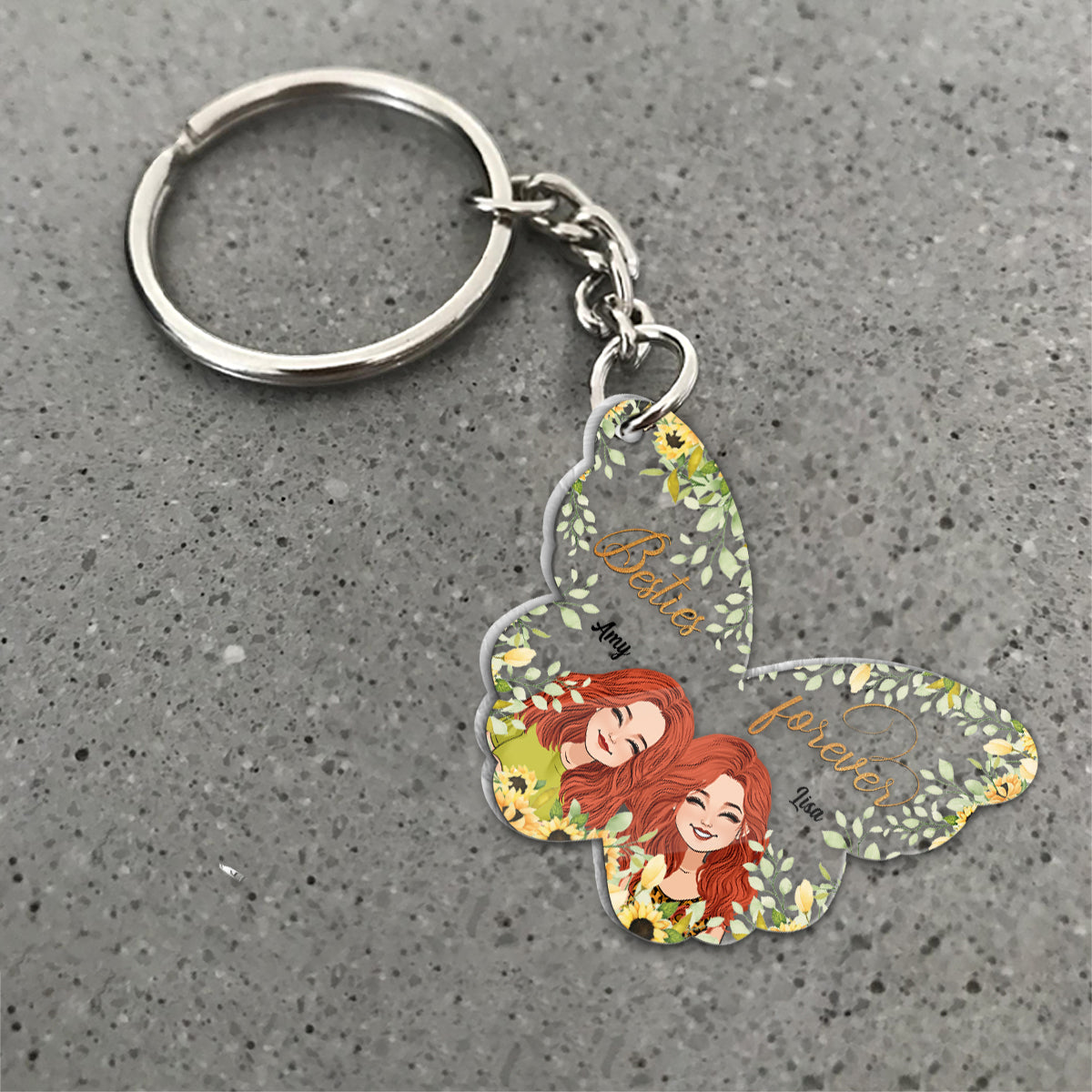 Besties Forever - Personalized Bestie Transparent Keychain