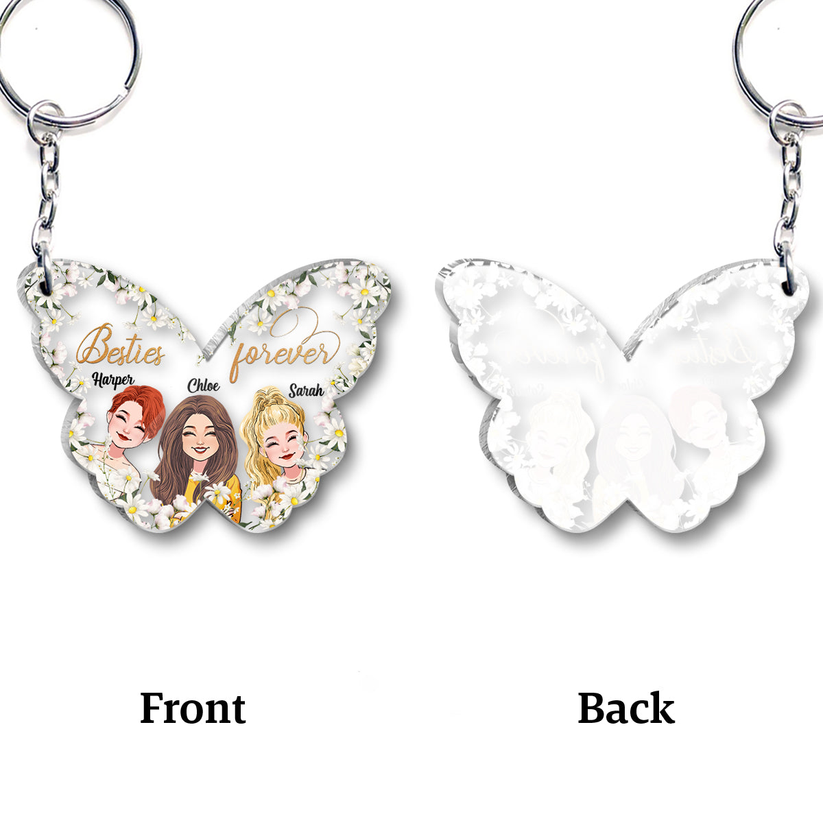 Besties Forever - Personalized Bestie Transparent Keychain