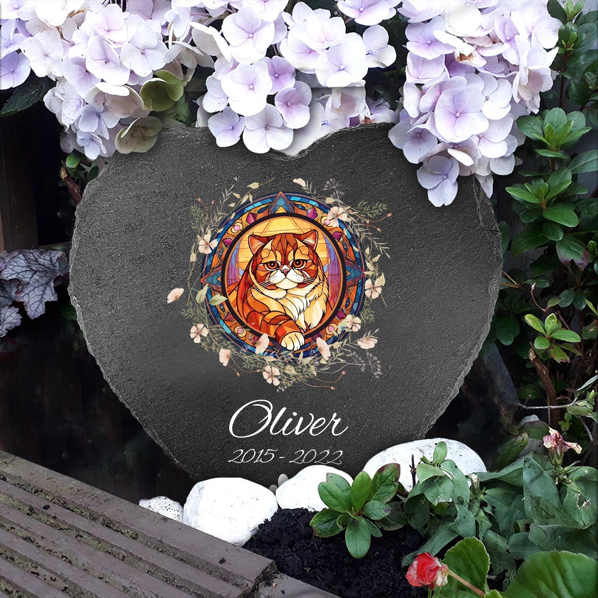 Love You - Personalized Dog Heart Shaped Stone