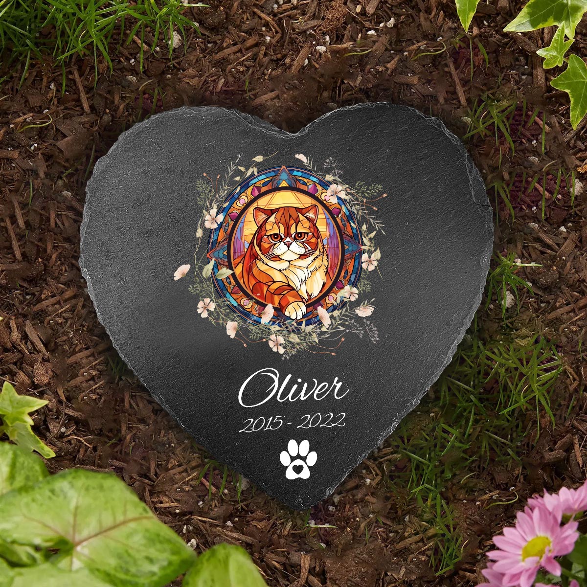 Love You - Personalized Dog Heart Shaped Stone