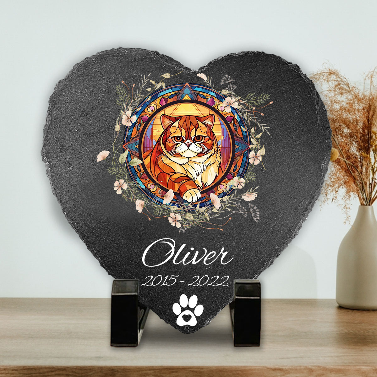 Love You - Personalized Dog Heart Shaped Stone