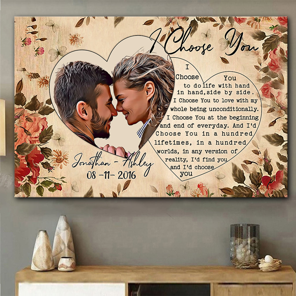 I Choose You - Personalized Couple Canvas And Poster