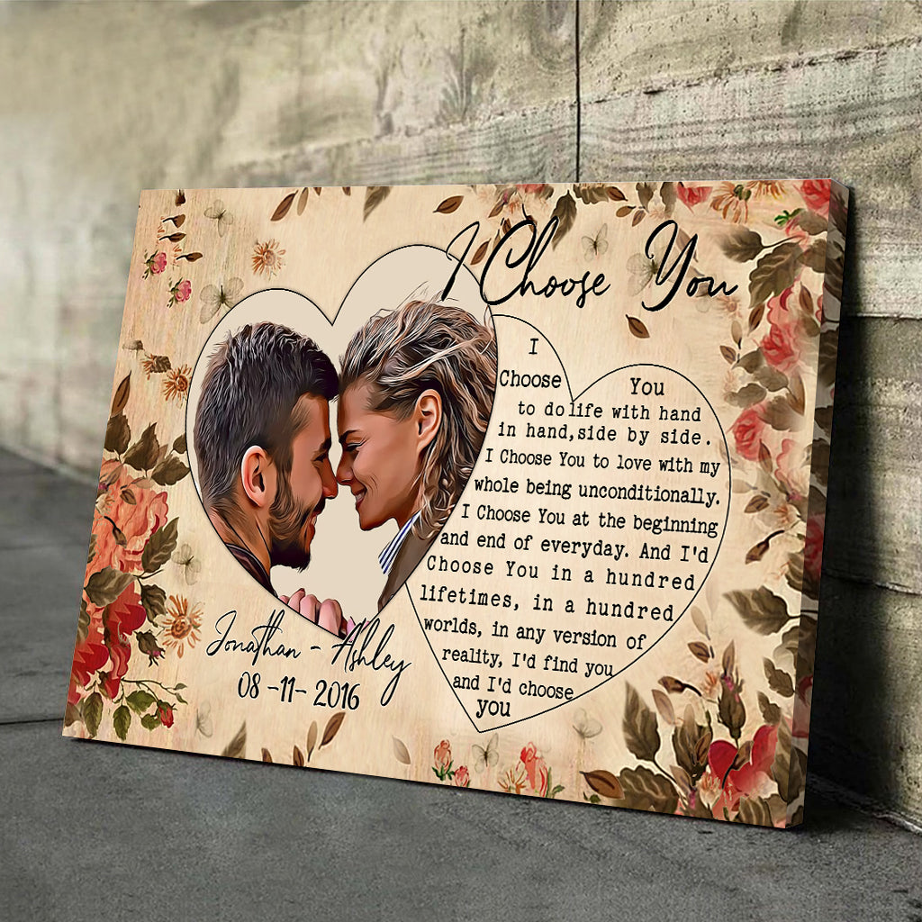I Choose You - Personalized Couple Canvas And Poster