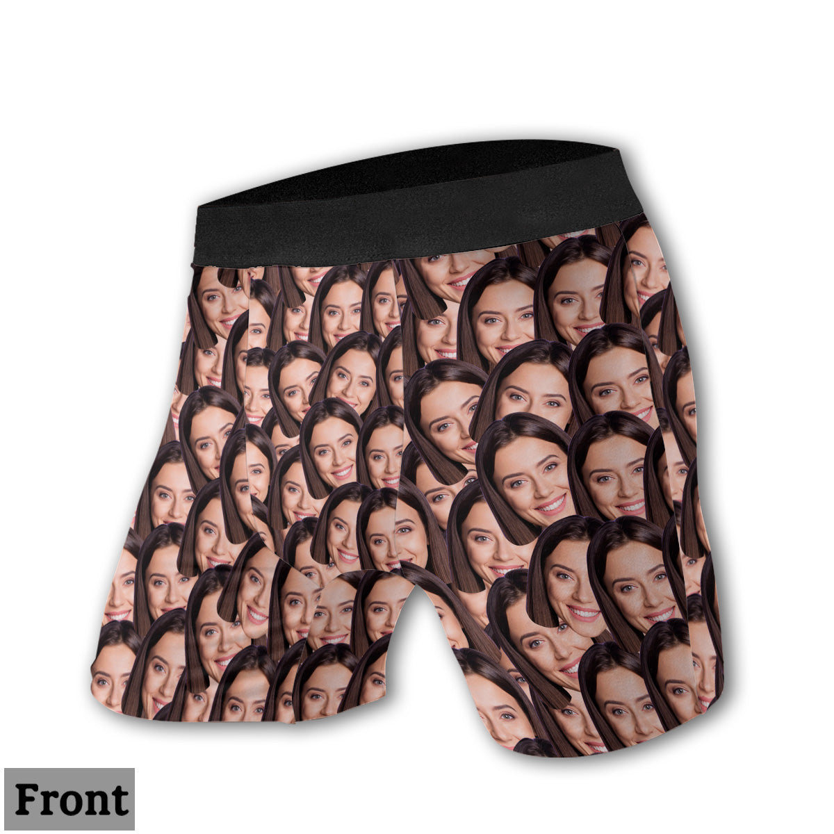 Customizable Printed Face Socks - Personalized Couple Women Briefs & Men Boxer Briefs