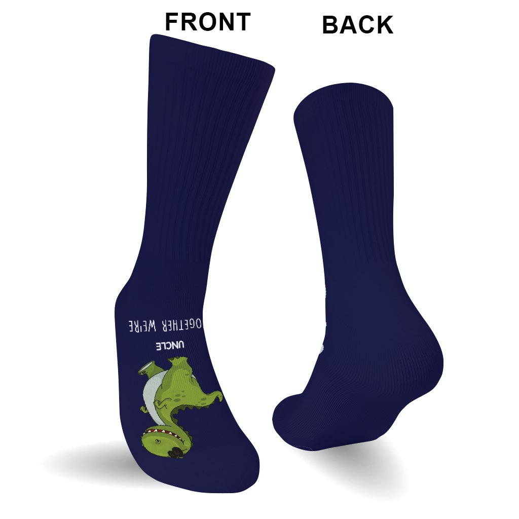 Together We're Roarsome - Gift for dad, grandma, grandpa, mom, uncle, aunt, brother, sister, son, daughter, granddaughter, grandson, new mom, new dad - Personalized Socks