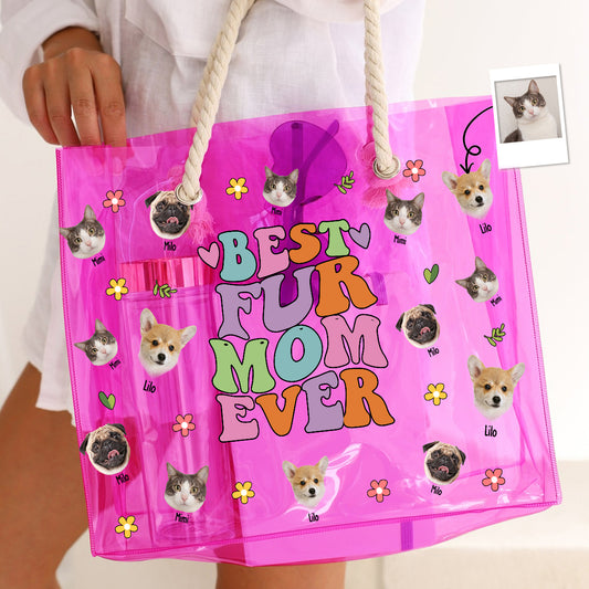 Dog Cat Mom Vibes - Personalized Dog Clear Tote Bag