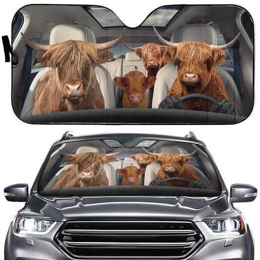 Funny Highland Cow Highland Cow Car Sunshade 0624