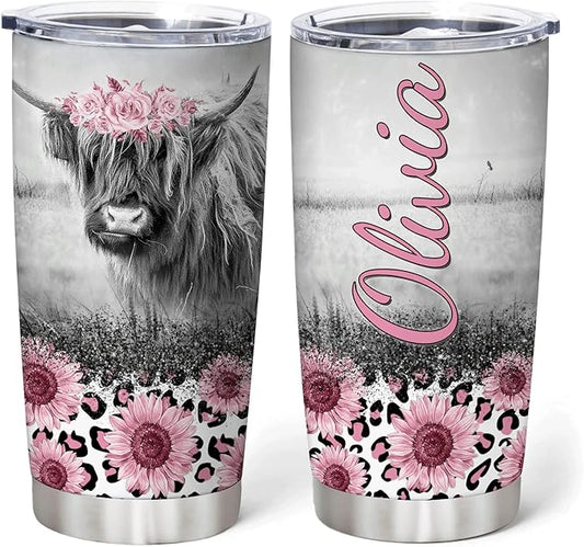 Highland Cow Lover Personalized Highland Cow Tumbler 0624