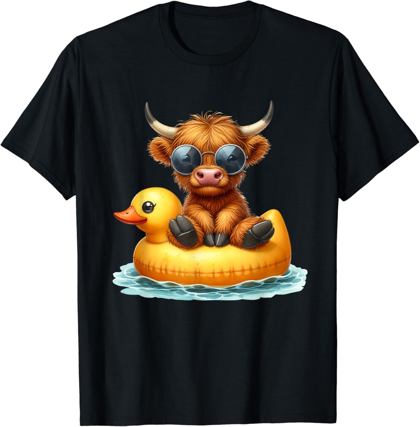 Cute Highland Cow Duck Pool Float Summer Vibes Highland Cow T-shirt & Hoodie 0624