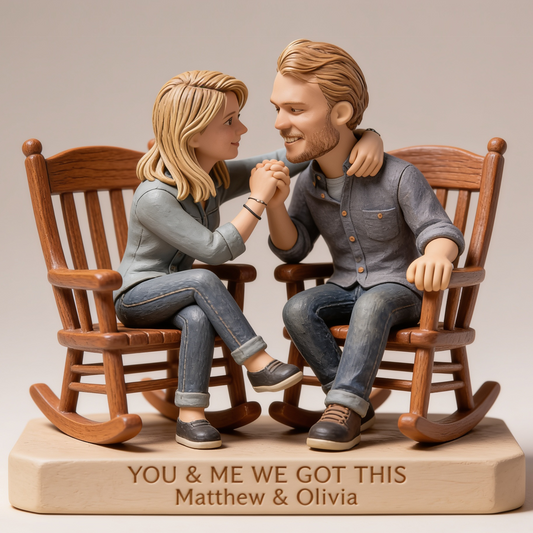 Custom Couple Photo Desk Sign - Custom Shaped Acrylic Plaque Portrait Statue, Romantic Anniversary