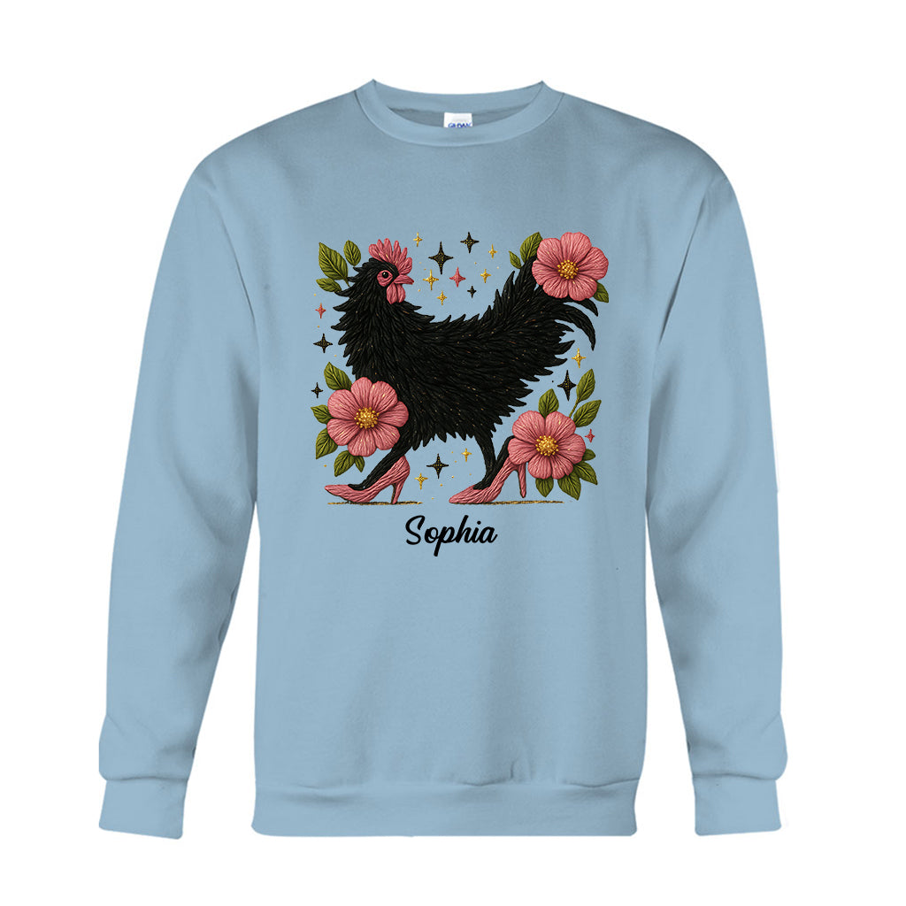Floral Chicken - Personalized Chicken T-shirt And Hoodie