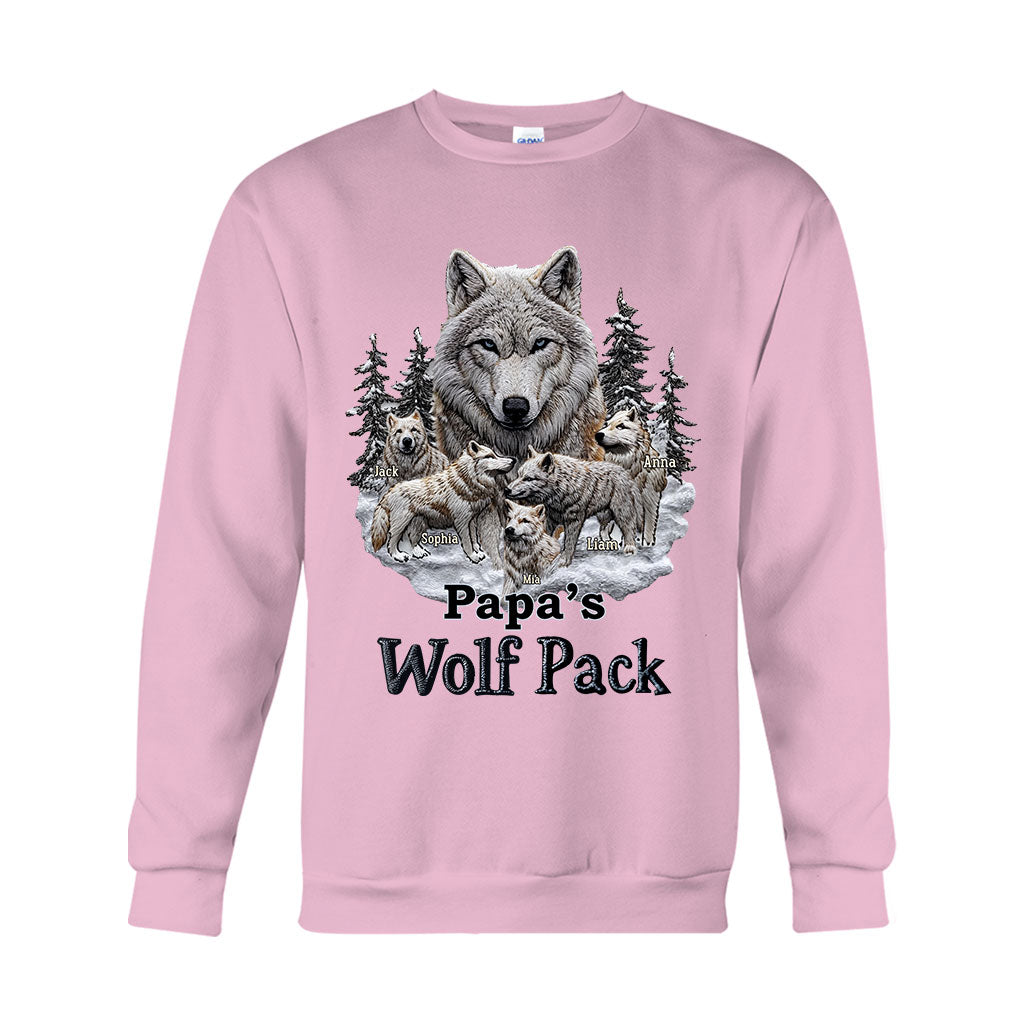 Papa's Wolf Pack - Personalized Father T-shirt And Hoodie