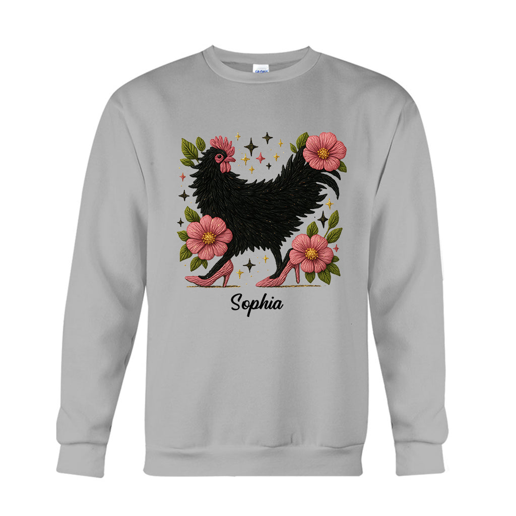 Floral Chicken - Personalized Chicken T-shirt And Hoodie