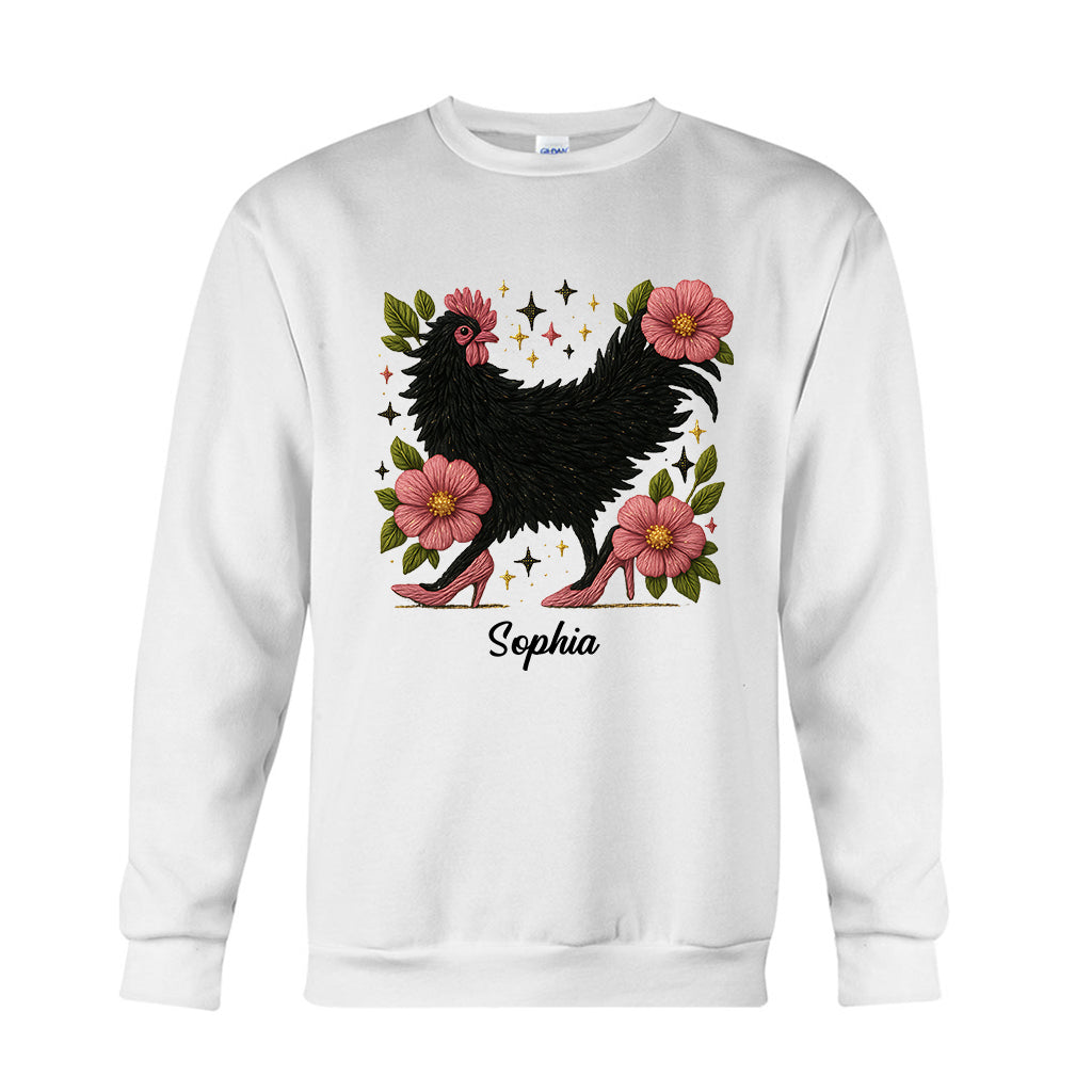 Floral Chicken - Personalized Chicken T-shirt And Hoodie