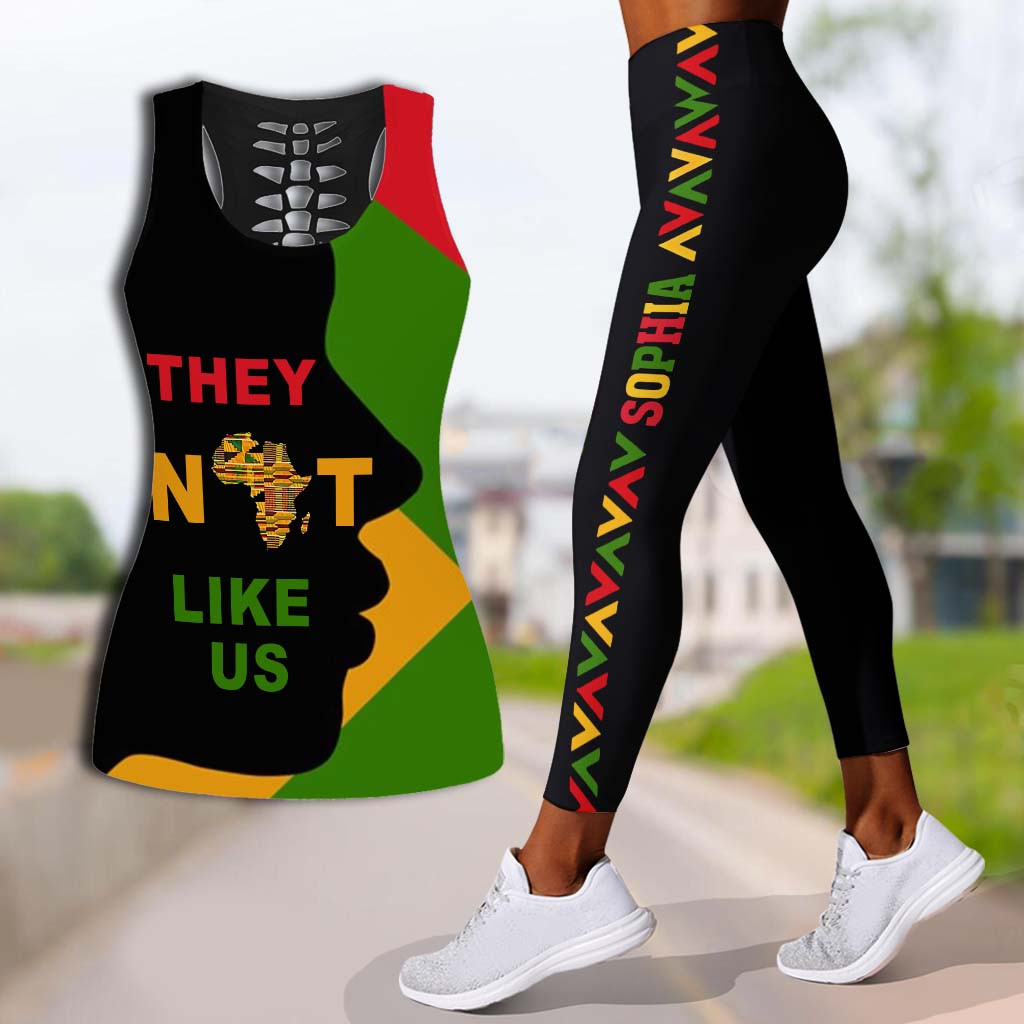 They Not Like Us - Personalized Juneteenth Hollow Tank Top and Leggings