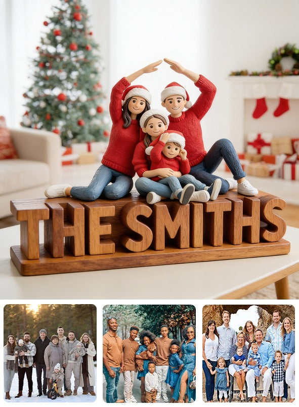 Personalized Custom Photo Christmas Family Custom Shaped Acrylic Plaque Christmas Gift