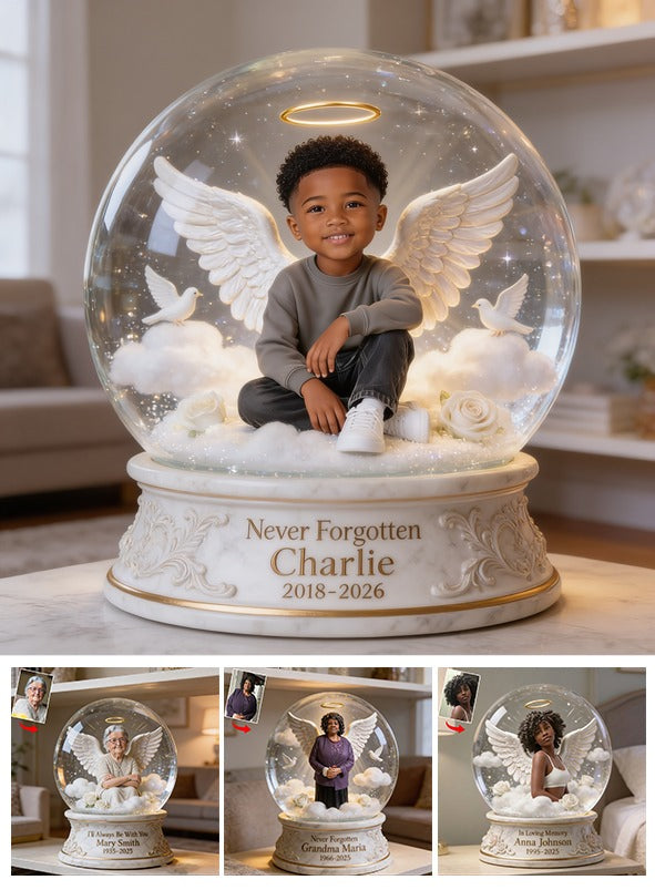 Personalized Memorial Black Little Boy Custom Shaped Acrylic Plaque Sympathy Gift