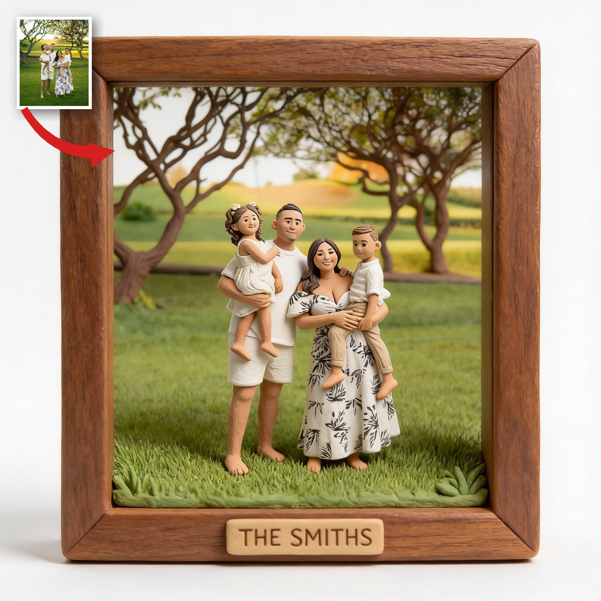 Personalized Custom Photo Latino Family of Four Custom Shaped Acrylic Plaque Home Decor