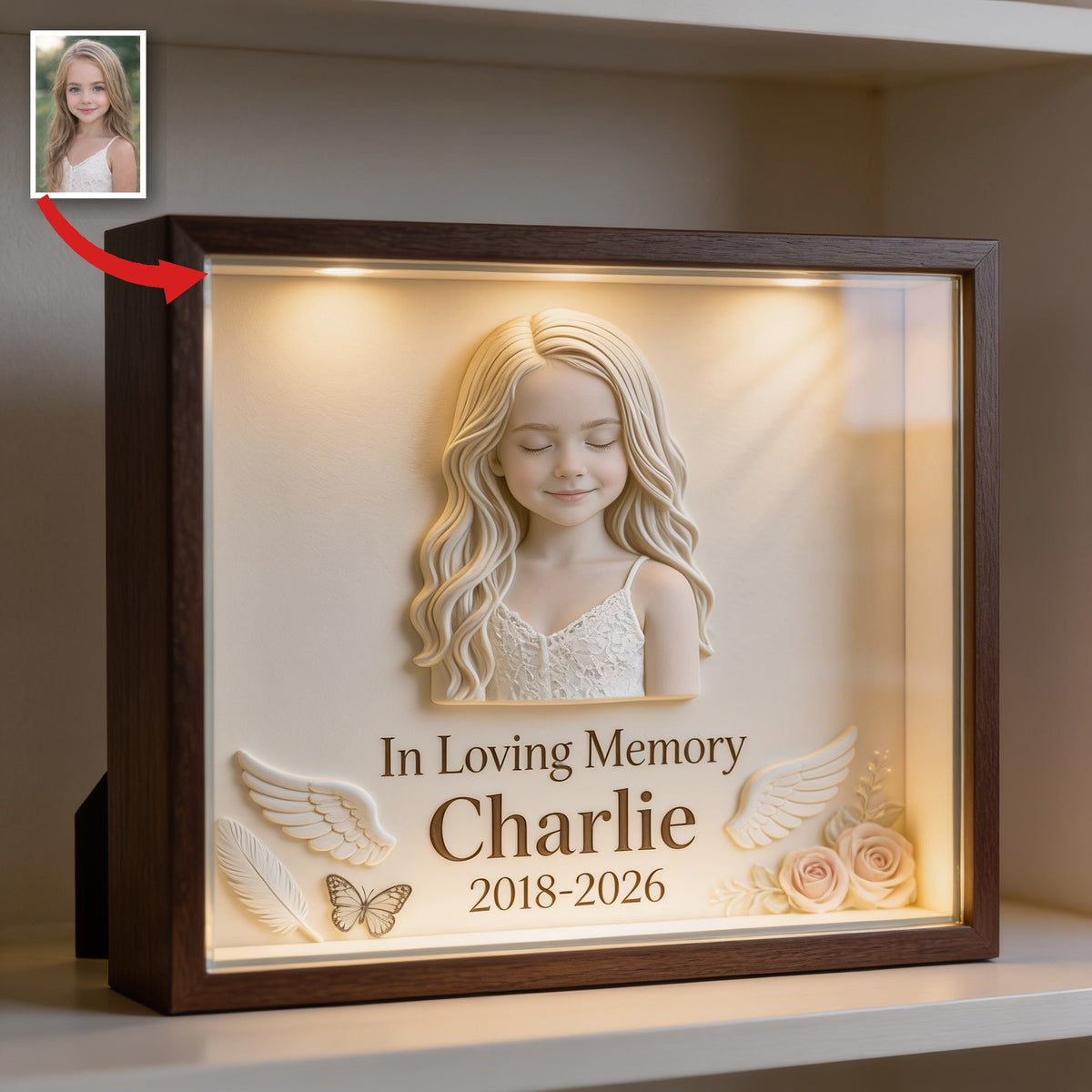 Personalized In Loving Memory Little Girl Memorial Acrylic Plaque