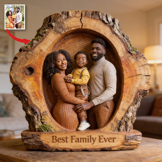 Personalized Black Family Of Three Custom Shaped Acrylic Plaque Best Family Ever Home Decor
