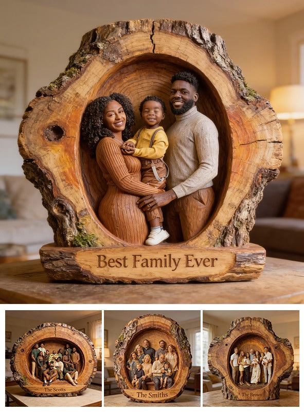 Personalized Black Family Of Three Custom Shaped Acrylic Plaque Best Family Ever Home Decor