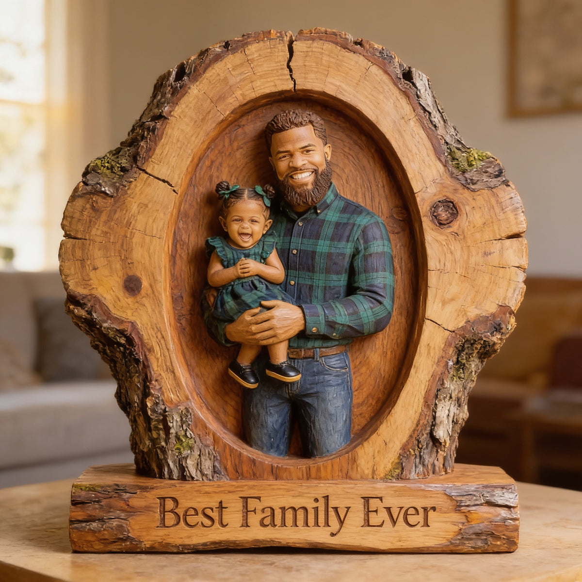 Personalized Black Single Dad Family Custom Shaped Acrylic Plaque Keepsake Gift