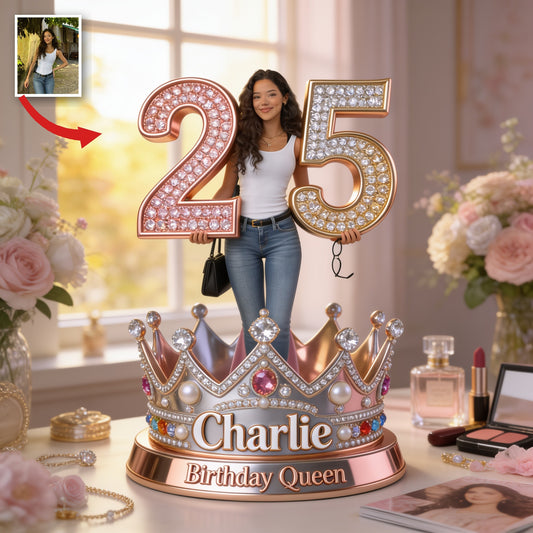 Personalized 25th Birthday Latina Woman Custom Shaped Acrylic Plaque Birthday Queen Gift