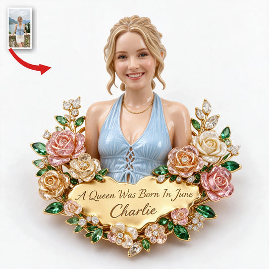 Personalized 21st Birthday Woman 3D Embossed Enamel Pin Queen Birthday Gift