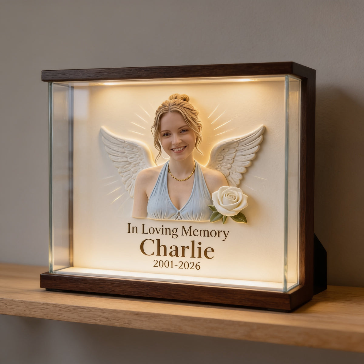 Personalized In Loving Memory Woman LED Memorial Acrylic Plaque Keepsake
