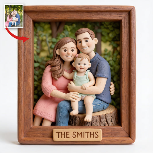 Personalized Custom Photo Family Of Three Custom Shaped Acrylic Plaque Family Keepsake