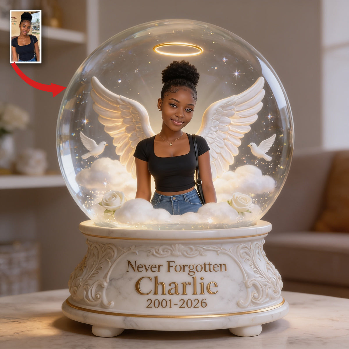 Personalized Black Woman Memorial Acrylic Plaque Sympathy Gift