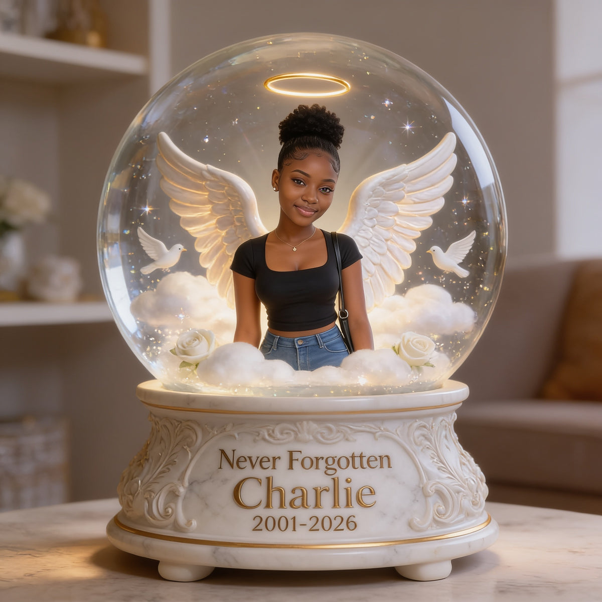 Personalized Black Woman Memorial Acrylic Plaque Sympathy Gift