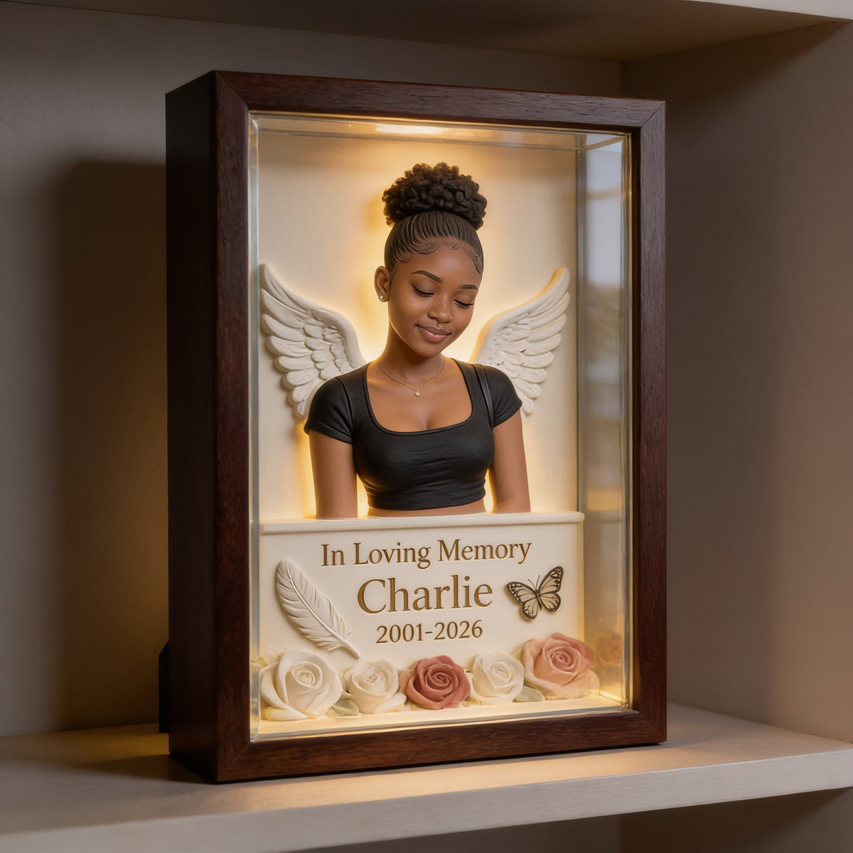 Personalized In Loving Memory Black Woman Custom Shaped Acrylic Plaque Memorial Keepsake